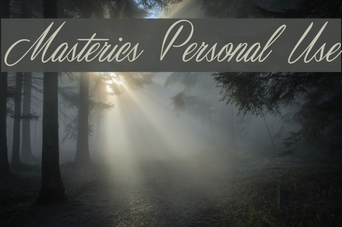 Masterics Personal Use Font examples
