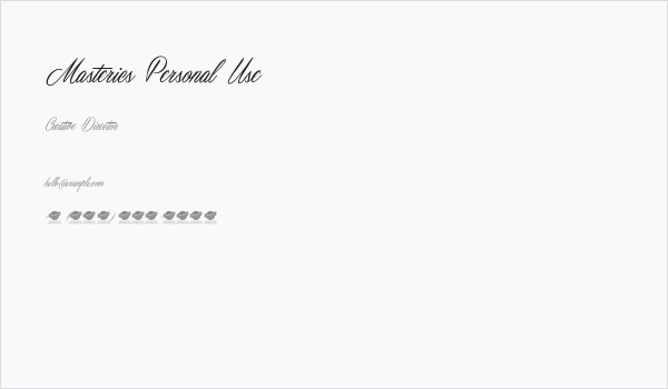 Masterics Personal Use Business Card