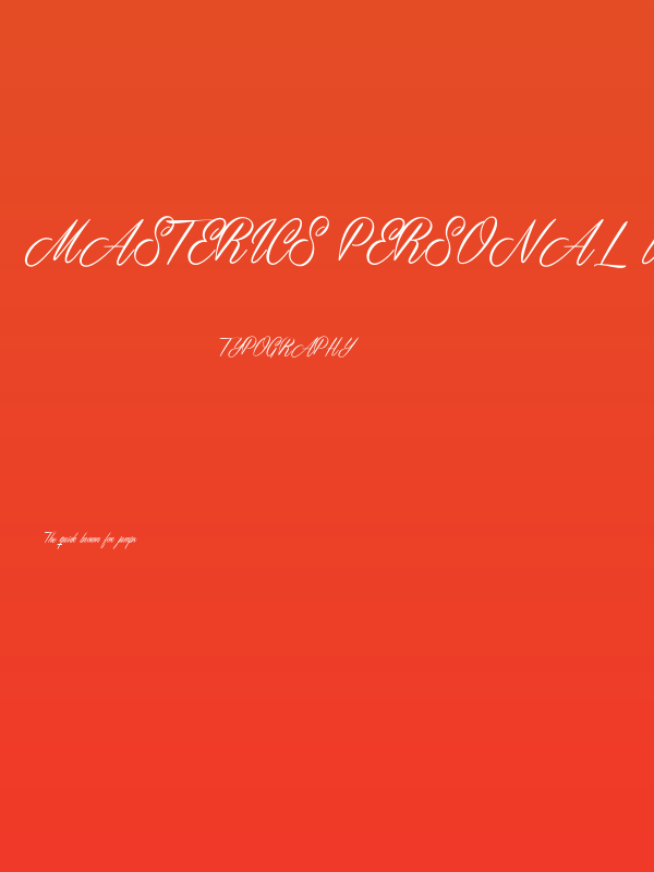 Masterics Personal Use Poster