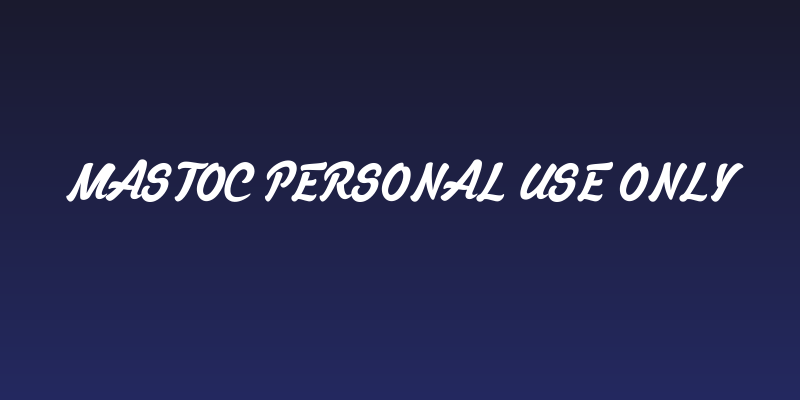 Mastoc Personal Use Only Social Header