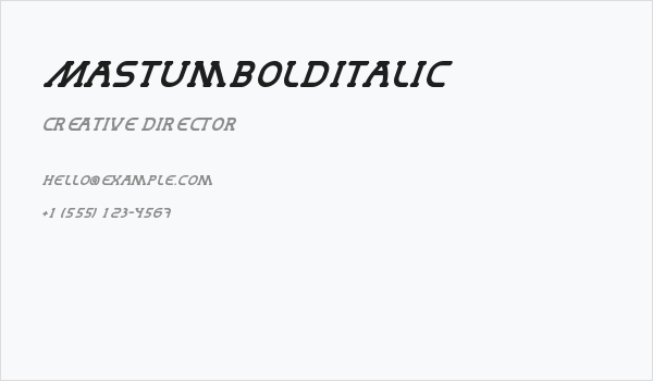 MastumBoldItalic Business Card