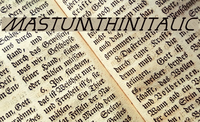 MastumThinItalic Font examples