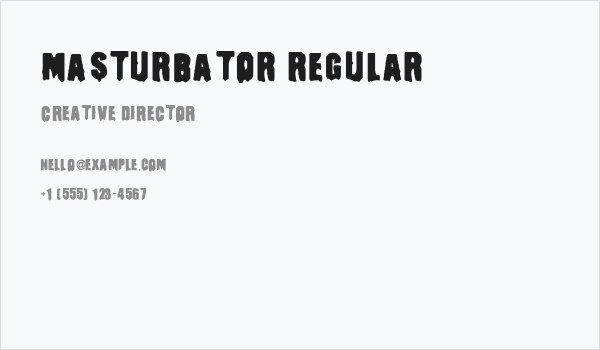 Masturbator Regular Business Card