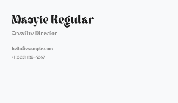 Masyte Regular Business Card