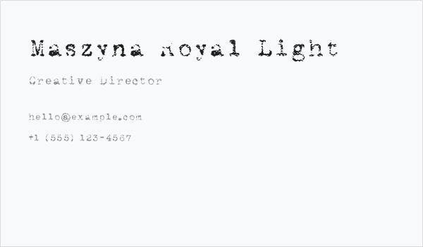 Maszyna Royal Light Business Card