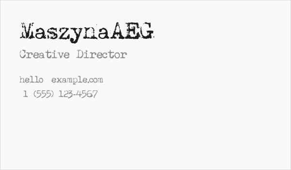 MaszynaAEG Business Card