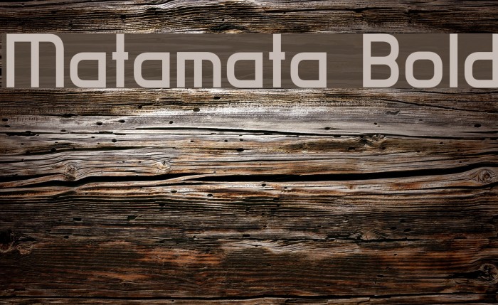 Matamata Bold Font examples