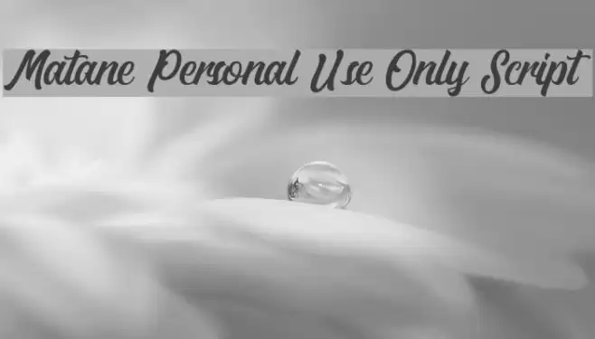 Matane Personal Use Only Script Fonte examples