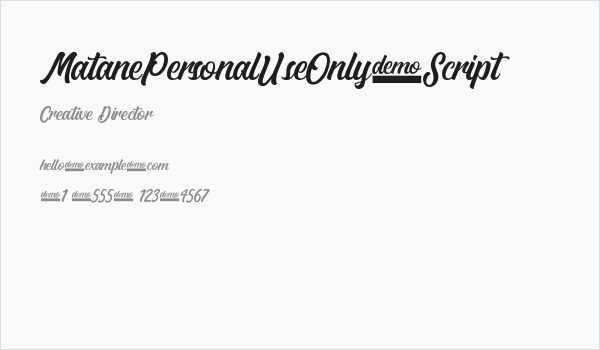 MatanePersonalUseOnly-Script Business Card