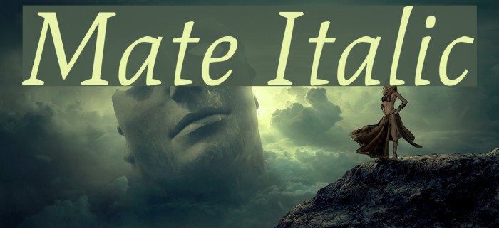 Mate Italic Font examples