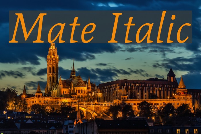 Mate Italic Font examples