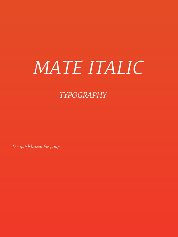 Mate Italic Poster