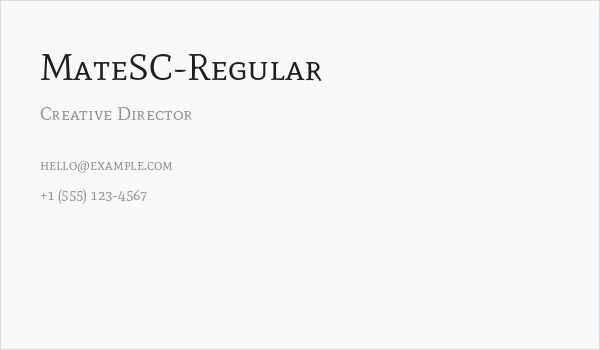 MateSC-Regular Business Card
