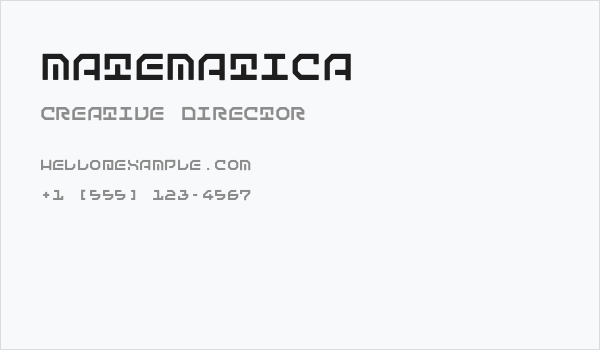Matematica Business Card