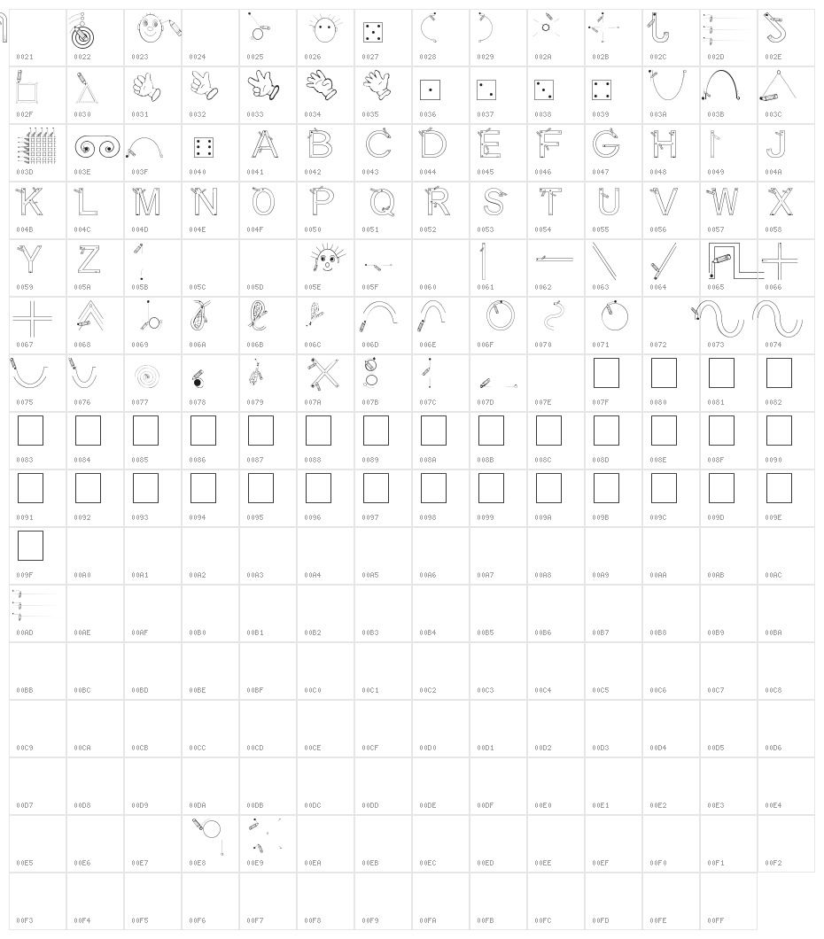 Maternellecolor graphisme Character Map