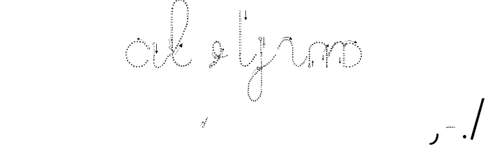 Maternellecolor trace cursive Font OTHER CHARS