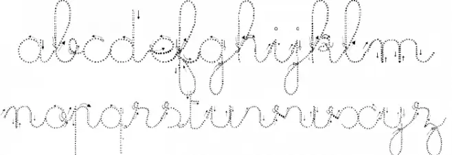 Maternellecolor trace cursive Schriftart Kleinbuchstaben
