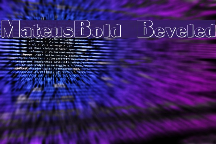 MateusBold Beveled Font examples