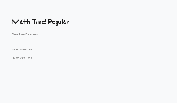 Math Time! Regular Business Card