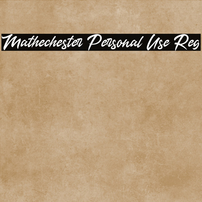 Mathechester Personal Use Reg Example 3