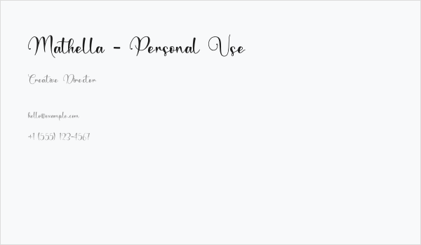 Mathella - Personal Use Business Card
