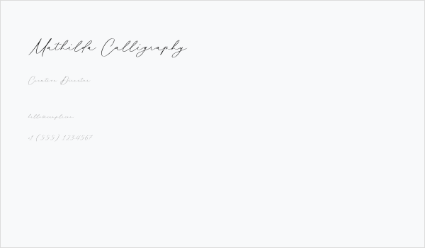 Mathilda Calligraphy Business Card