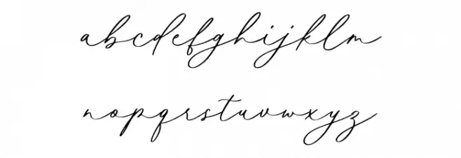 Mathilda Calligraphy Schriftart Kleinbuchstaben