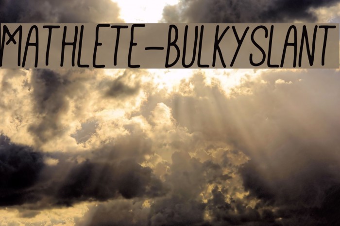 Mathlete-BulkySlant Font examples