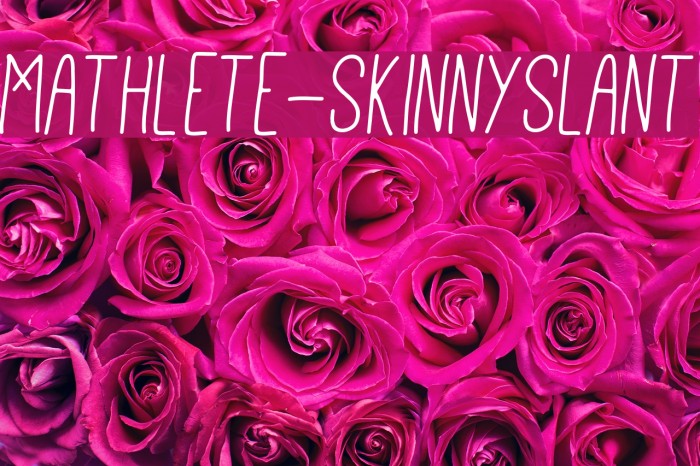 Mathlete-SkinnySlant Font examples