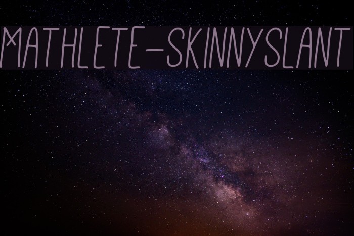 Mathlete-SkinnySlant Font examples