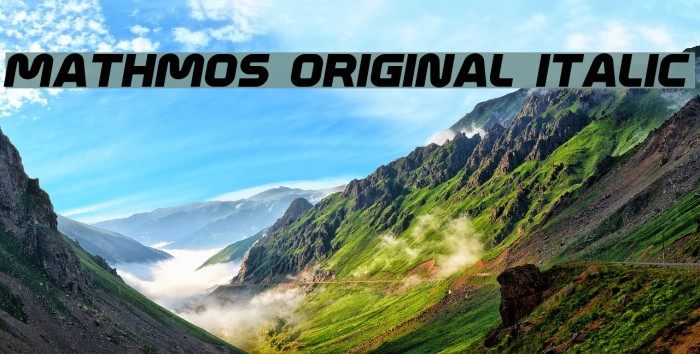 Mathmos Original Italic Font examples