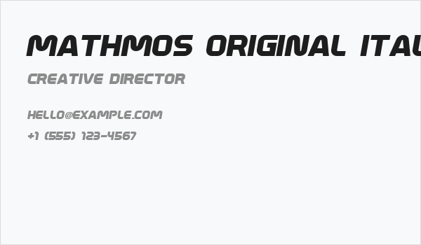 Mathmos Original Italic Business Card