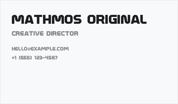 Mathmos Original Business Card