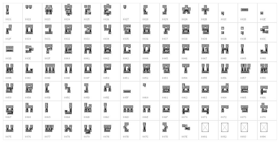 Matilda The Iron Lady Regular Character Map