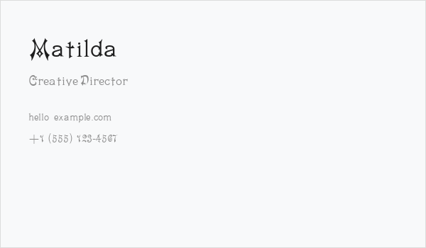 Matilda Business Card