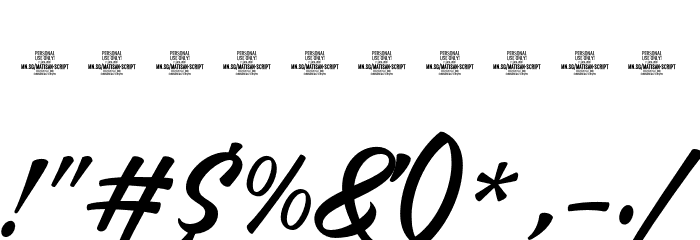 Matisan Script Alt PERSONAL Regular Font OTHER CHARS