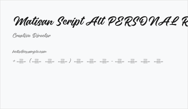 Matisan Script Alt PERSONAL Regular Business Card