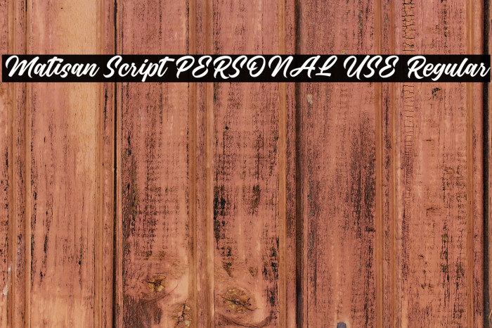 Matisan Script PERSONAL USE Regular Example 2