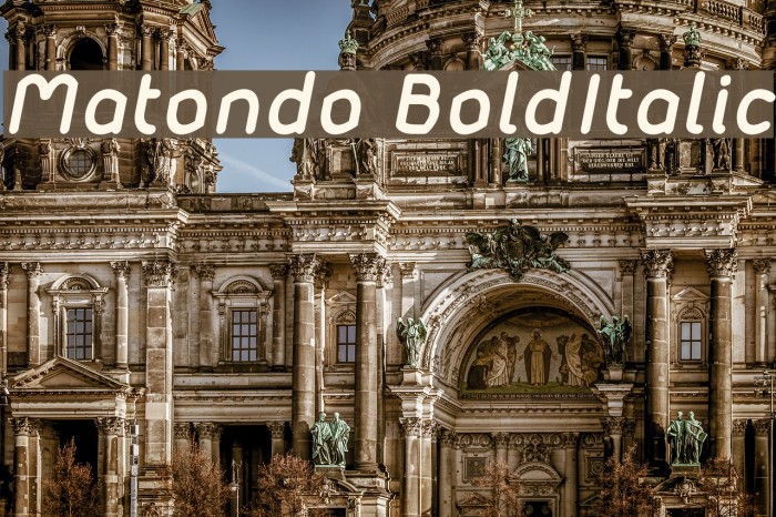 Matondo BoldItalic Font examples