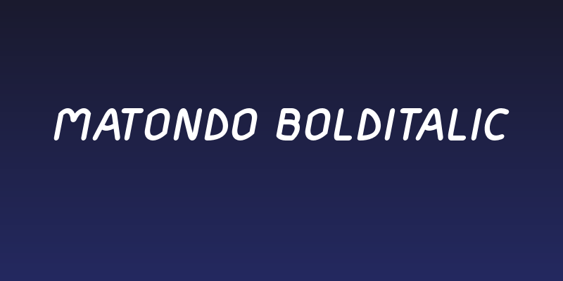 Matondo BoldItalic Social Header