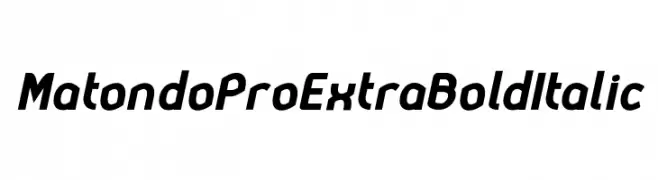 MatondoProExtraBoldItalic  Frei Schriftart Herunterladen