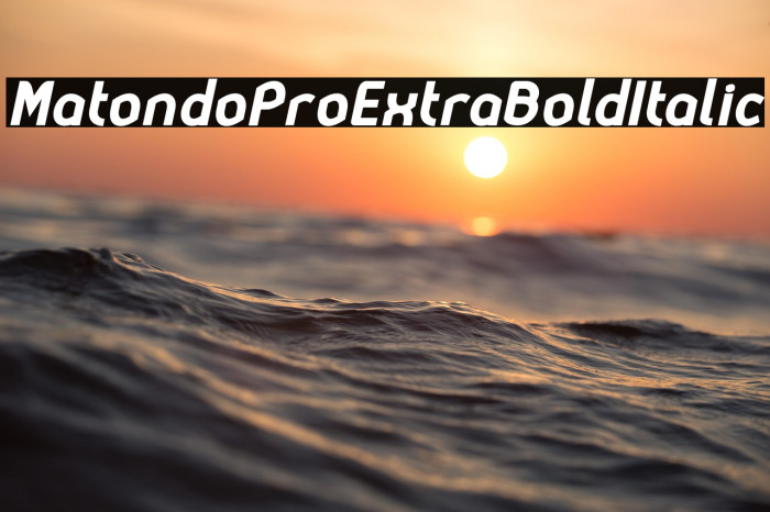 MatondoProExtraBoldItalic Example 3