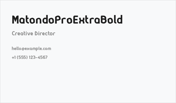 MatondoProExtraBold Business Card