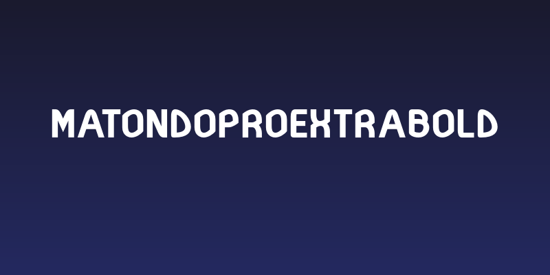 MatondoProExtraBold Social Header