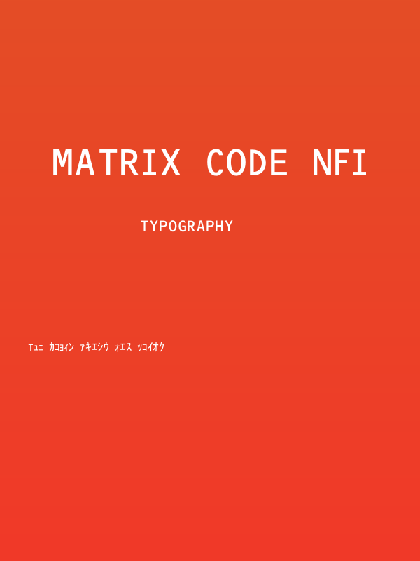 Matrix Code NFI Poster