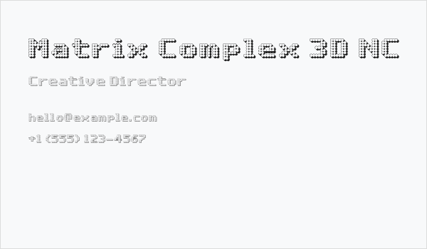 Matrix Complex 3D NC Business Card