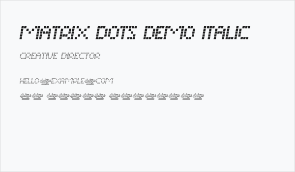 Matrix Dots Demo Italic Business Card