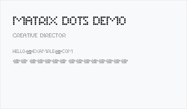 Matrix Dots Demo Business Card