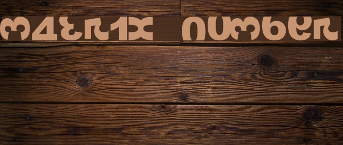 Matrix Number Example 1