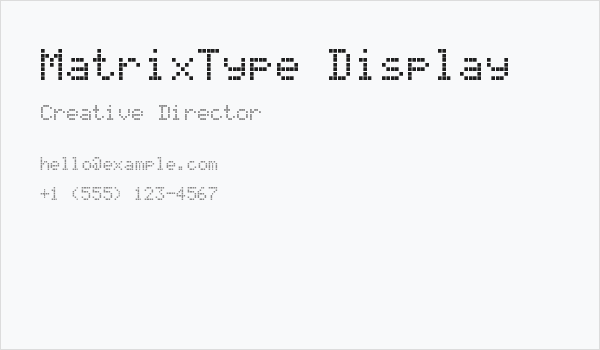 MatrixType Display Business Card
